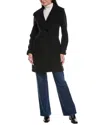 Scotch & Soda Runa Double-breasted Mid-length Coat In Black
