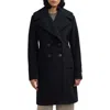 Scotch & Soda Runa Faux Shearling Collar Peacoat In Black