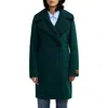 Scotch & Soda Runa Faux Shearling Collar Peacoat In Green