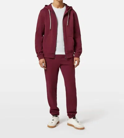 Scotch & Soda S & S Zip Hoodie In Bordeaux In Burgundy