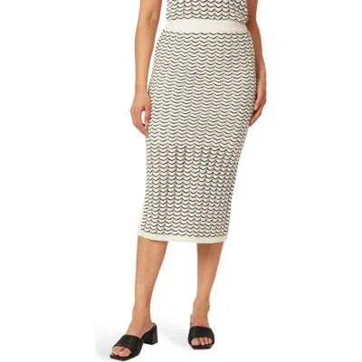 Scotch & Soda Scalloped Knit Pencil Sweater Skirt In Gray