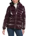 Scotch & Soda Schyler Quilted Hooded Padded Puffer Jacket In Burgundy