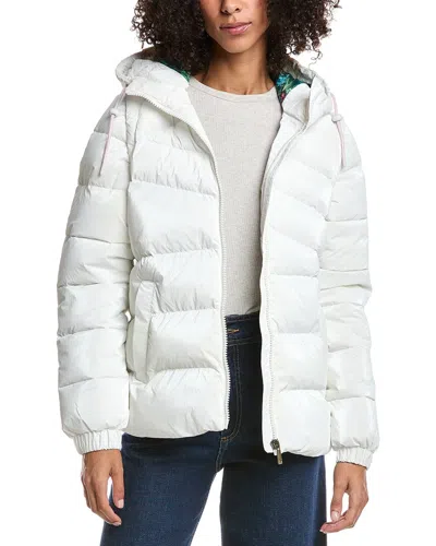 Scotch & Soda Schyler Quilted Hooded Padded Puffer Jacket In White