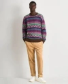 Scotch & Soda Scotch Soda Mens Drop Shoulder Long Sleeve Sweater Paired With Loose Tapered Corduroy Joggers In Multi