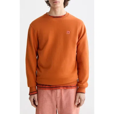 Scotch & Soda Seasonal Core Crewneck Sweatshirt In Brown