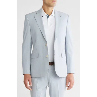 Scotch & Soda Seersucker Blazer In Blue