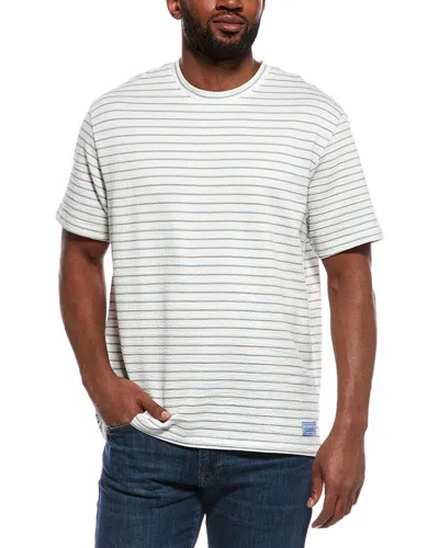 Scotch & Soda Seersucker Texture Stripe T-shirt In White