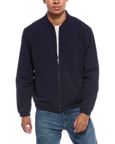 Scotch & Soda Seersucker Zip Jacket In Blue