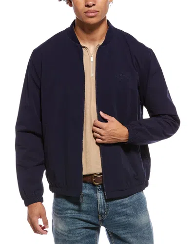 Scotch & Soda Seersucker Zip Jacket In Black