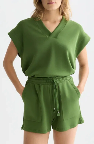 Scotch & Soda Short Sleeve Sweater In Green