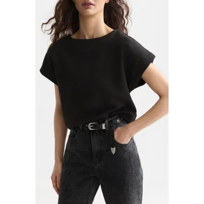 Scotch & Soda Short Sleeve Sweatshirt In Black