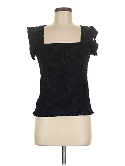 Pre-owned Scotch & Soda Short Sleeve Top Black Square Neckline Tops