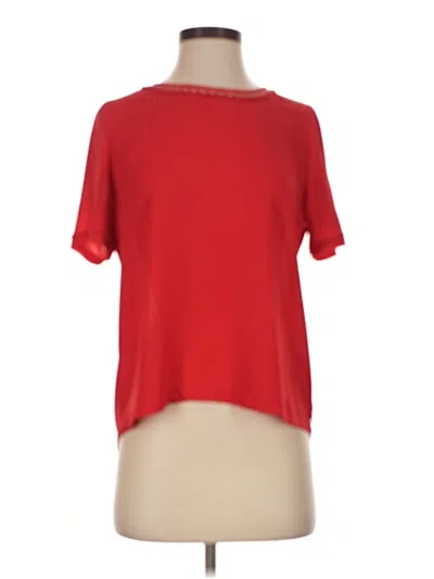 Pre-owned Scotch & Soda Short Sleeve Top Red Mock Neckline Tops