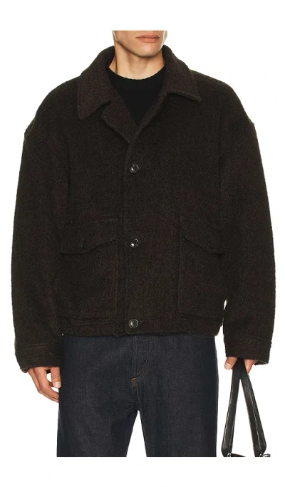 Scotch & Soda Short Wool Coat In Brown