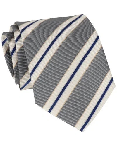 Scotch & Soda Silver & Navy Wide Stripe Tie In Gray