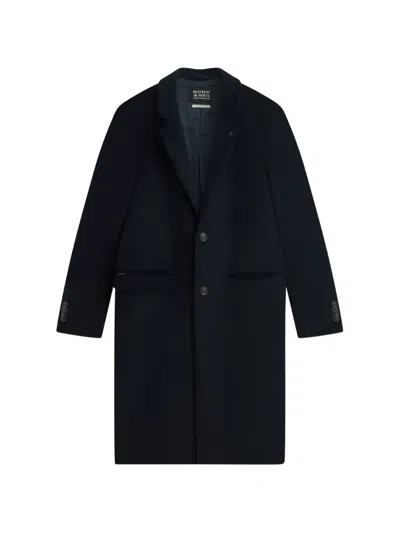 Scotch & Soda Single-breasted Notched-lapels Coat In Blue