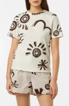 Scotch & Soda Sketch Cotton Graphic T-shirt In White