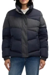 Scotch & Soda Skyla Boxy Denim Puffer Jacket In Purple
