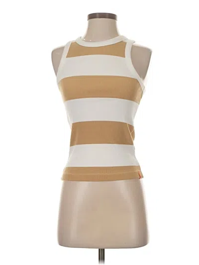 Pre-owned Scotch & Soda Sleeveless Top Tan Halter Neckline Tops