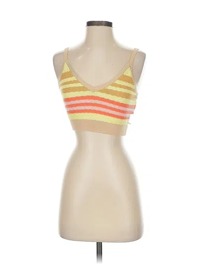Scotch & Soda Sleeveless Top Yellow Sweetheart Neckline Tops In Gold