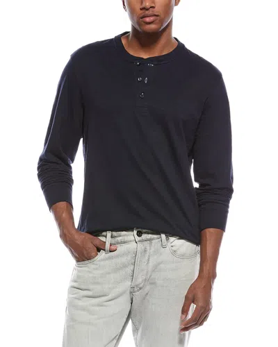 Scotch & Soda Slub Henley Shirt In Blue