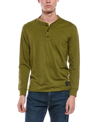 Scotch & Soda Slub Henley Shirt In Green