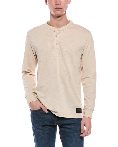 Scotch & Soda Slub Henley Shirt In Neutral