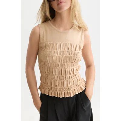 Scotch & Soda Smock Stitched Knit Tank In Neutral