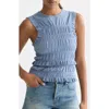 Scotch & Soda Smocked Tank Top In Blue