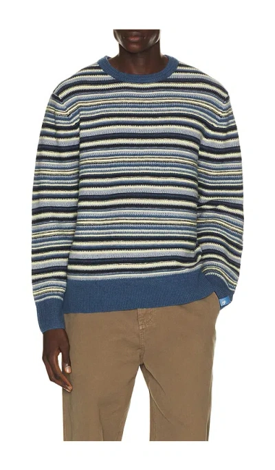 Scotch & Soda Soft Knit Stripe Regular Fit Pullover In Blue