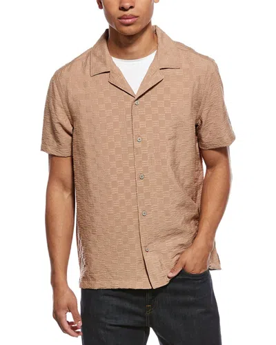 Scotch & Soda Solid Camp Shirt In Metallic
