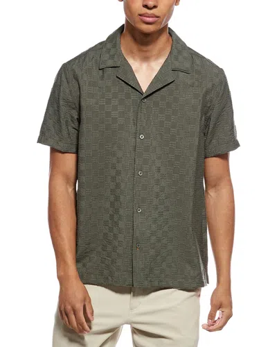 Scotch & Soda Solid Camp Shirt In Green