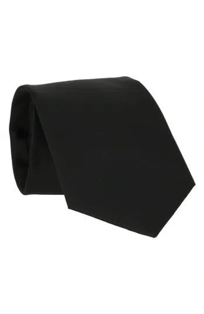 Scotch & Soda Solid Woven Tie In Black