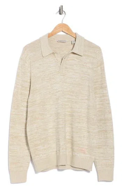Scotch & Soda Space Dye Polo Sweater In Neutral