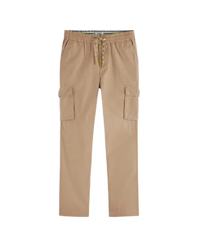 Scotch & Soda Kids'  Straight-fit Poplin Cargo Pant In Neutral