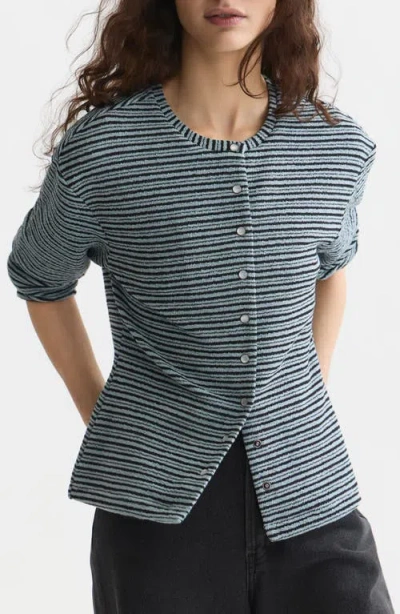 Scotch & Soda Stripe Cardigan In Blue