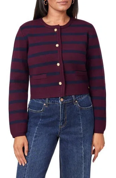 Scotch & Soda Stripe Cardigan In Brown