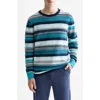 Scotch & Soda Striped Crewneck Sweater In Blue