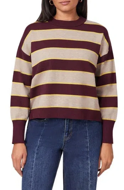 Scotch & Soda Stripe Crop Sweater In Brown