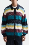 Scotch & Soda Stripe Open Knit Cardigan In Multi