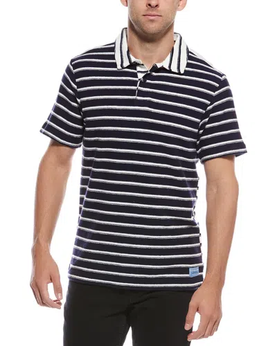 Scotch & Soda Stripe Polo Shirt In Blue