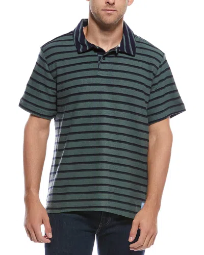 Scotch & Soda Stripe Polo Shirt In Green