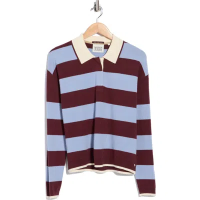 Scotch & Soda Stripe Polo Sweater In Multi