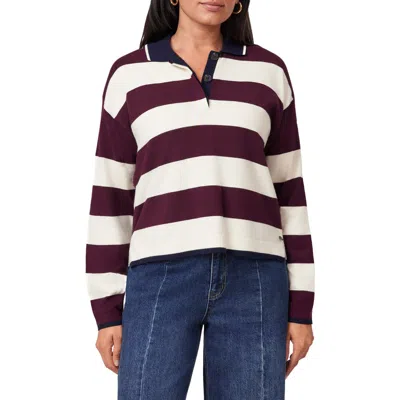 Scotch & Soda Stripe Polo Sweater In Multi