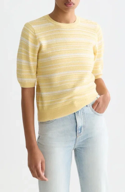 Scotch & Soda Stripe Puff Sleeve Sweater In Multi