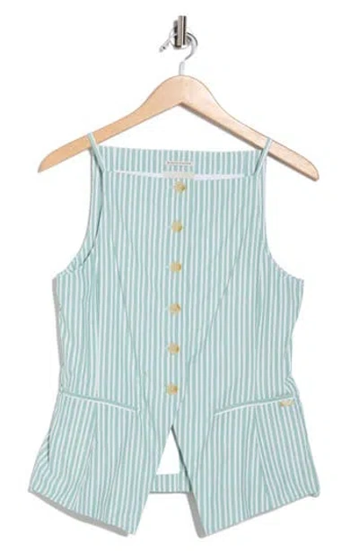 Scotch & Soda Stripe Spaghetti Strap Vest In Blue