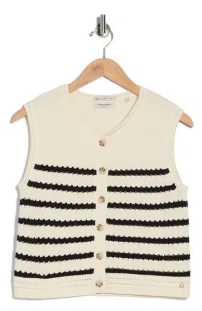 Scotch & Soda Stripe Sweater Vest In Neutral