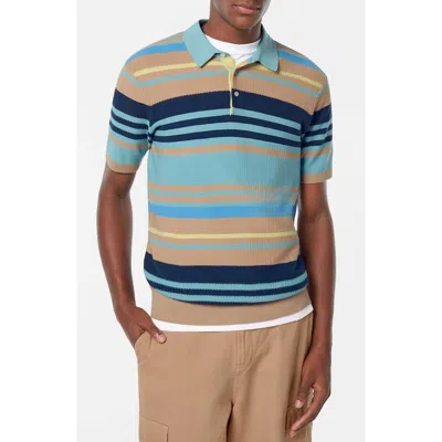 SCOTCH & SODA SCOTCH & SODA STRIPE TEXTURED COTTON KNIT POLO