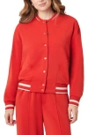 Scotch & Soda Stripe Trim Bomber Jacket In Red