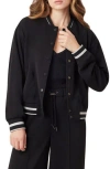 Scotch & Soda Stripe Trim Bomber Jacket In Black